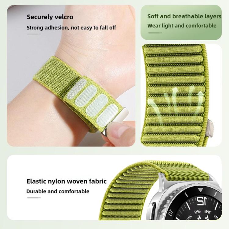 Für Samsung Galaxy Watch8/8 Classic xDfind gewebtes Nylon-Uhrenarmband mit Klettverschluss (Wilderness Green)
