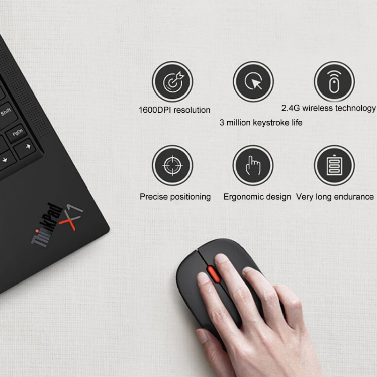 Thinkpad Thinkplus M80 Office leichte ergonomische Laptop-Maus, Spezifikation: kabellos