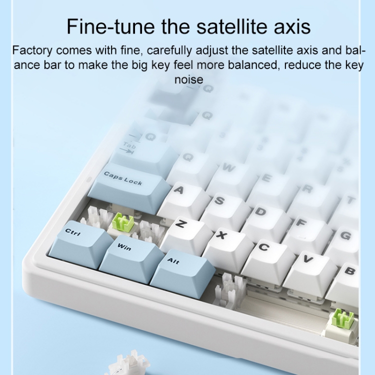 AULA F75 80 Tasten, kabelgebunden/2,4 G/Bluetooth, drei Modelle, individuelle mechanische RGB-Tastatur (Gletscherblau)