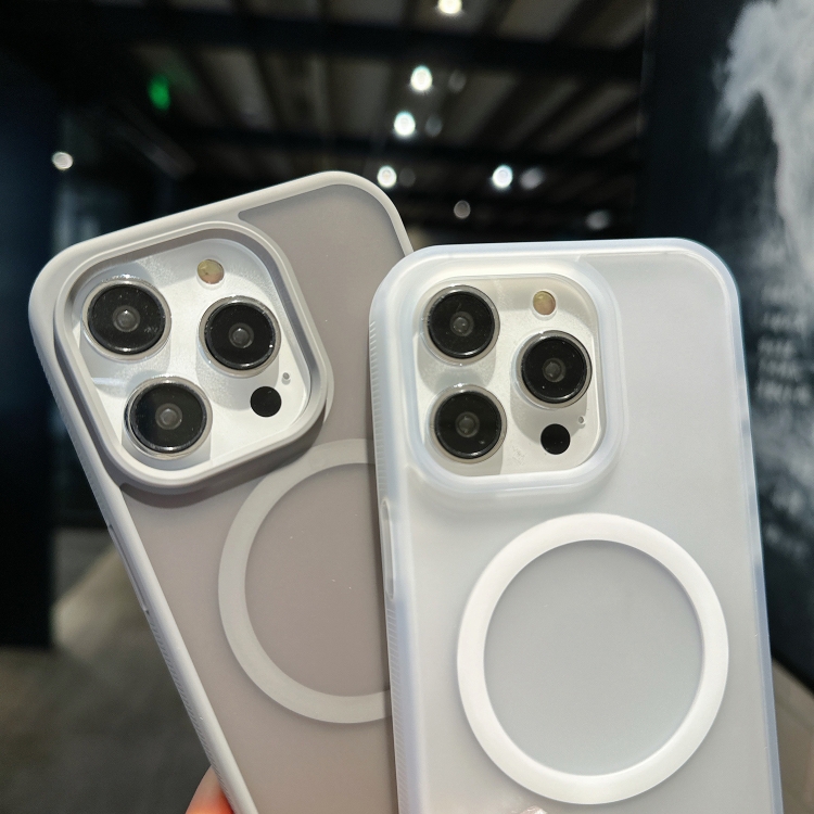 Für iPhone 17 Pro Max Transparente TPU Hybrid PC Magsafe Handyhülle (Weiß)